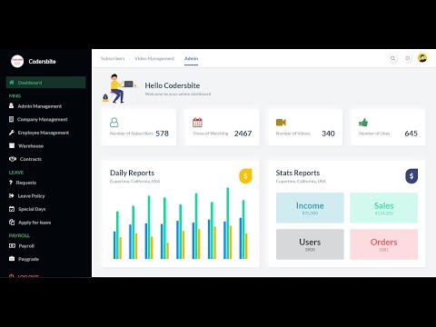 Responsive Admin Dashboard Layout With Html Css Grid