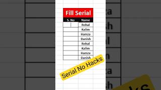 Serial No Tips #exceltricks #exceltips #excel #exceltutorial #education #excellearning #excelformula