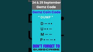 24 September Gemz Daily Code Today - Aaj ka Gemz code kya hai #gemzcoin #gemzcode