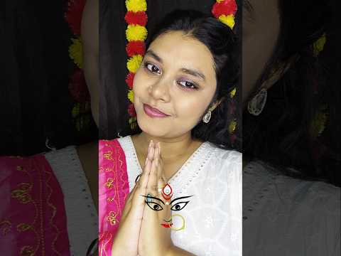 DURGA PUJA MAKEUP LOOK ✨#viralshorts #makeuplook #makruptutorial #subscribe #durga  #indianfestival