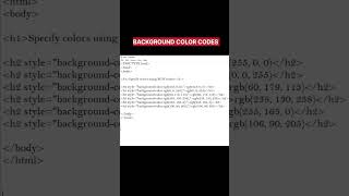 BACKGROUND COLOR CODE TAGS IN HTML #typingstatus #viral  #tutorial