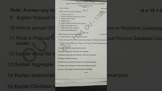 RDBMs for bcom 3 sem computers previous question paper