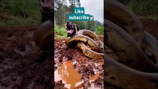 Dog fighting with python. #dog #python #animals #shortsfeed #shorts #shortvideo #ytshorts #attack