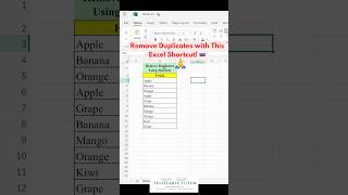 Remove Duplicates with This Excel Shortcut! ⌨️ #excel #excelshortcuts