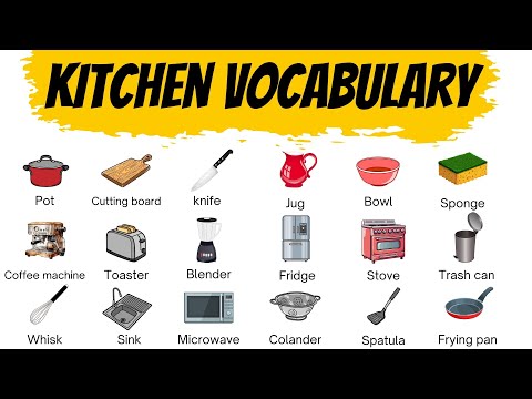 Kitchen Vocabulary in English | Kitchen Utensils names and pictures #englishvocabulary