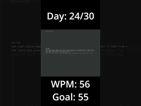 Touch Typing - 30 Day Challenge - Day 24/30