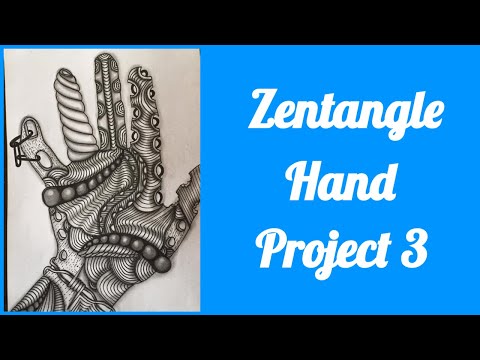 HOW TO DRAW/DOODLE A ZENTANGLE HAND PRINT: Project 3