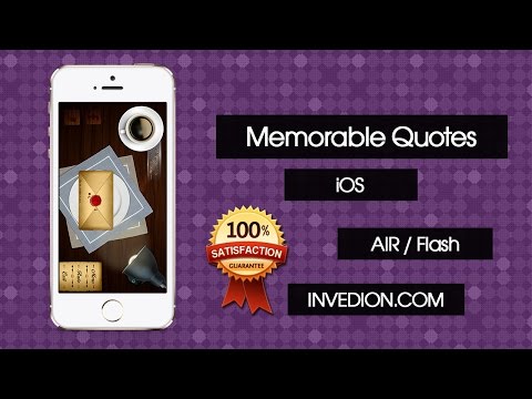 📱 Memorable Quotes - iOS Mobile App (Adobe AIR/Animate CC/Flash) ᴴᴰ
