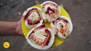 Ultimate Huge Veg Sandwich Roll Making Rs. 70/- Only #bhavnagarfood #shorts