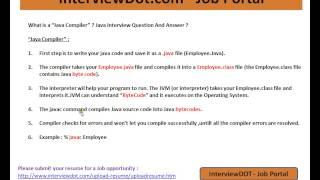 What is Java Compiler Java Interview Question And Answer