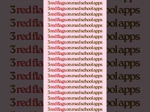 avoid these 3 red flags if you are applying to med school! #premedadvice #medschool #medstudent