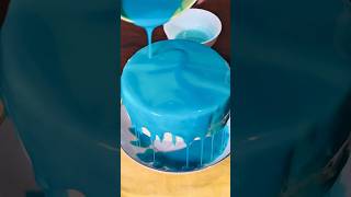Very first Mirror Glaze Cake😉🩵💚 #srilanka #cake #mirrorglazecake #birthdaycake