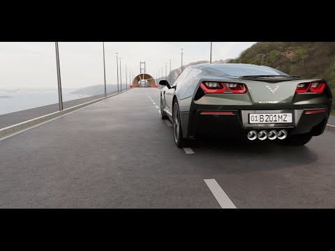 Corvette Car animation in Blender