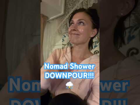 Monsoon DOWNPOUR | Nomad Shower 🚿 🌧️ Living in an RV in a Rain Storm #shorts