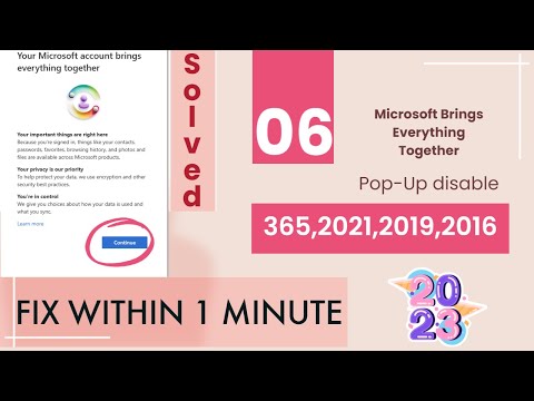 Microsoft brings everything together Popup Disabled - FIX #microsoft #2023 #office365