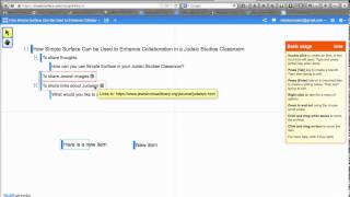 Tutorial on how Simple Surface, a web collaboration tool, can be used in Judaic instruction and teac