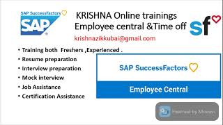 SAP Success Factor Employee central & Time off Training