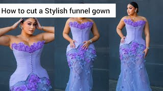 HOW TO CUT A STYLISH FUNNEL CORSET DRESS #corset 