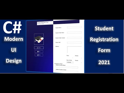 C# Student Registration Form | Modern UI Transparent Design | 2021