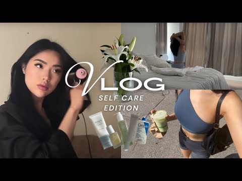 SELF CARE MORNING Vlog: Skincare, Hot Yoga, Breakfast, Skincare, Therapy, Nails!