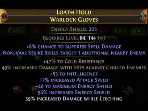 How to craft Gloves with the “Increased Damage With Hits Against Chilled Enemies” Alva mod