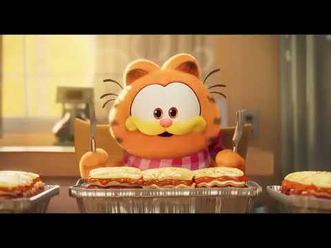 THE GARFIELD MOVIE trailer but it actually cuts to him eating
