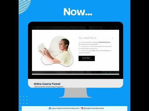 Real Estate Coaching Sales Pages Redesigned in Clickfunnels by High Income Funnels