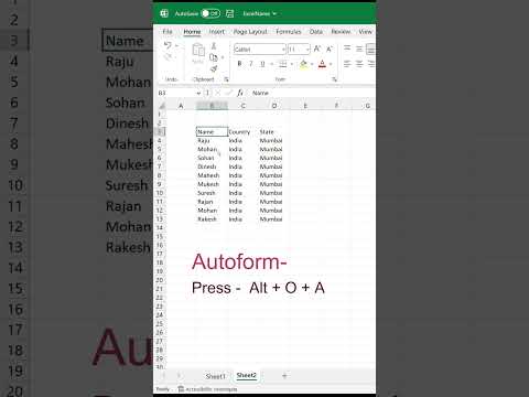 Excel trick -Autoformat #shorts #msexcel