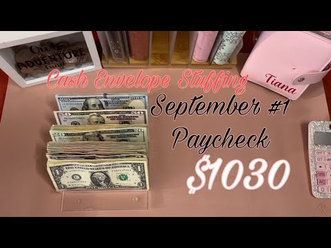 Cash Envelope Stuffing | September #1 Paycheck |  #cashenvelopes