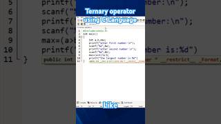 Ternary operator using C Language
