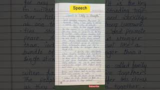 Speech on Unity is Strength #speechinenglish #namrataeducation