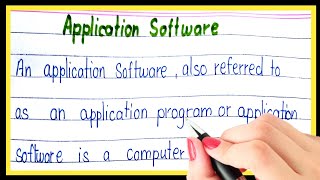 Definition of application software | What is application software | Types of application software