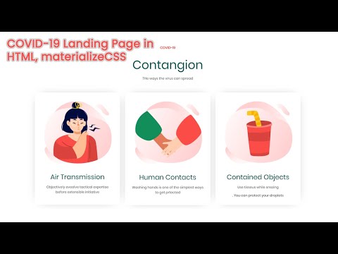 How to make landing page in HTML, CSS with MaterializeCSS | COVID-19 Landing Page Tutorial (Part-3)