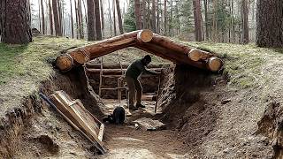 Man Builds a Hidden UNDERGROUND CABIN Deep in the Forest | Start to Finish by @lesnoy
