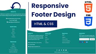 Responsive Footer Design with Hover Effects | HTML & CSS Tutorial | Curved Footer | Code Glitchers