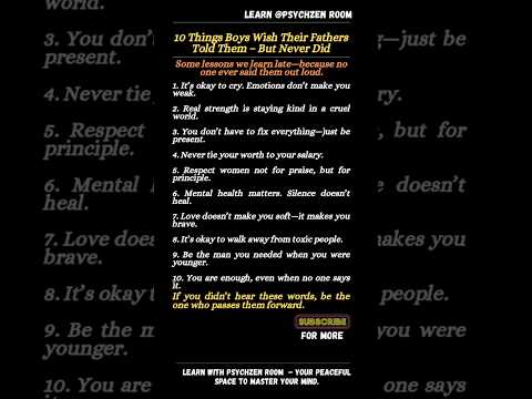 10 Things Boys Wish Their Fathers Told Them – Emotional Psychology Explained #fathersonbond #shorts
