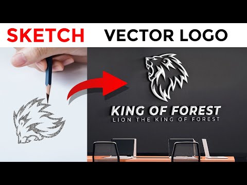 Sketch to logo process | Illustrator Logo Tracing | Lion Logo Trace | Image to logo tracing
