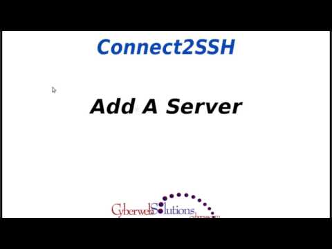 Connect2SSH - Adding A Server (Host)