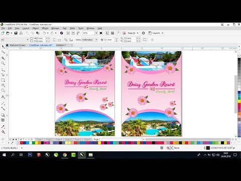Creating an easy Flyer in CorelDraw (use powerclip, Fountain Fill, Trace bitmap tools)
