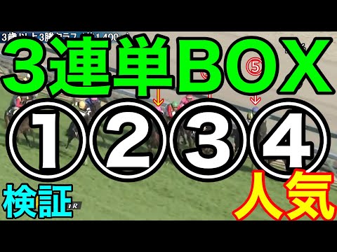 【競馬検証】①〜④人気の4頭で3連単BOX！上位人気はたくさんくるはず！
