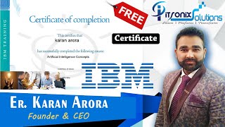 IBM Training and Certifications - Artificial Intelligence Free Certification from IBM