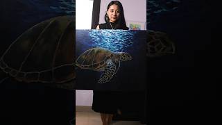 New artwork "Golden Turtle"  Gold on Acrylic #artwork #art #goldleafpainting #turtleart #painting