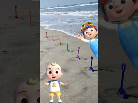 Learn Colors at the Beach  - Ms. Appleberry and CoComelon Toys #Shorts 🔴🔵🟡