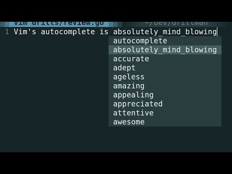 Vim's built-in autocomplete is all you need