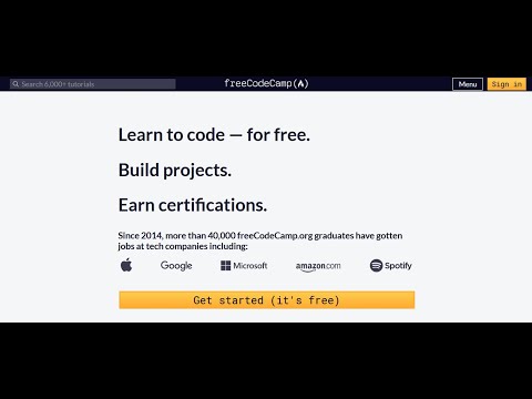 FreeCodeCamp Clone HTML VA CSS orqali freeCodeCamp vebsaytini maketini yaratamiz 2020