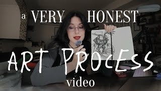 A Very Honest Art Process Video 🥀 Insightful Step by Step🌹