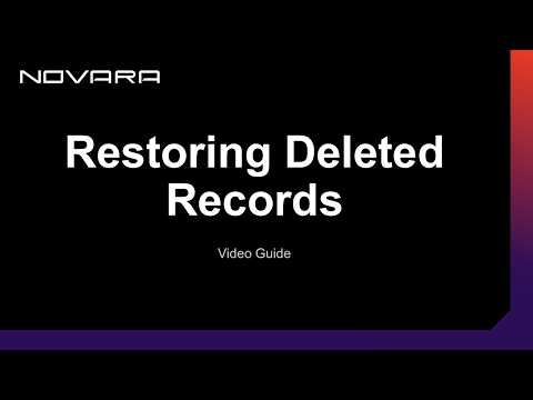 Restoring Deleted Records