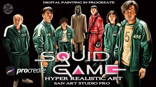 SQUID GAME Drawing and Painting | Squid Game Art | Procreate 5.2
