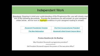 Unit 3 Day 24  Structured Paragraph Tool with Two Evidence Part III Theodore Roosevelt Progressi