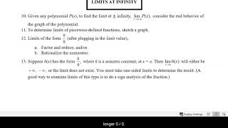 Brief Review of Limit Techniques